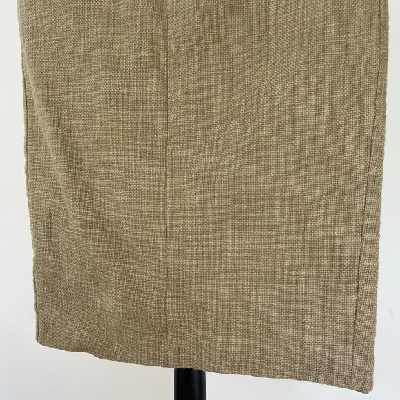 Sz‎ 4- Club Monaco Cotton Tweed Tan Lined  Metal Stud Embellishment Pencil Skirt - Picture 5 of 15